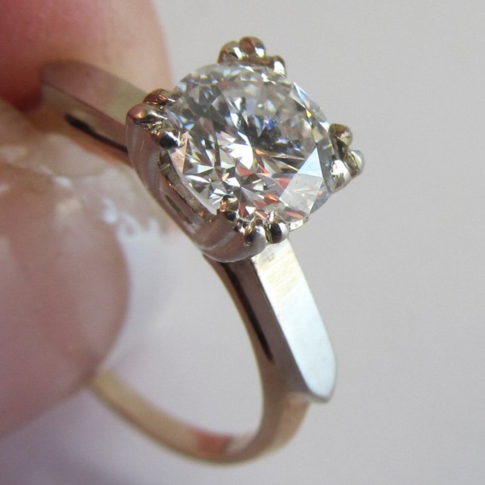 14K Diamond Ring 1.08 Carat Diamond Ring sz 6 5 Engagement Ring Wedding Rings